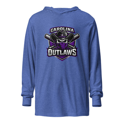 Performance | Hooded Long Sleeve T Shirt | Carolina Outlaws Baseball | Shield Logo