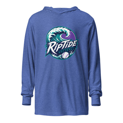 Performance | Hooded Long Sleeve T Shirt | RipTide Softball | Emblem Logo