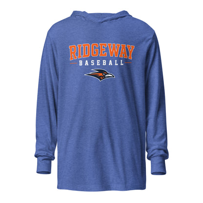 Performance | Hooded Long Sleeve T Shirt | Ridgeway High School Baseball | Emblem Logo
