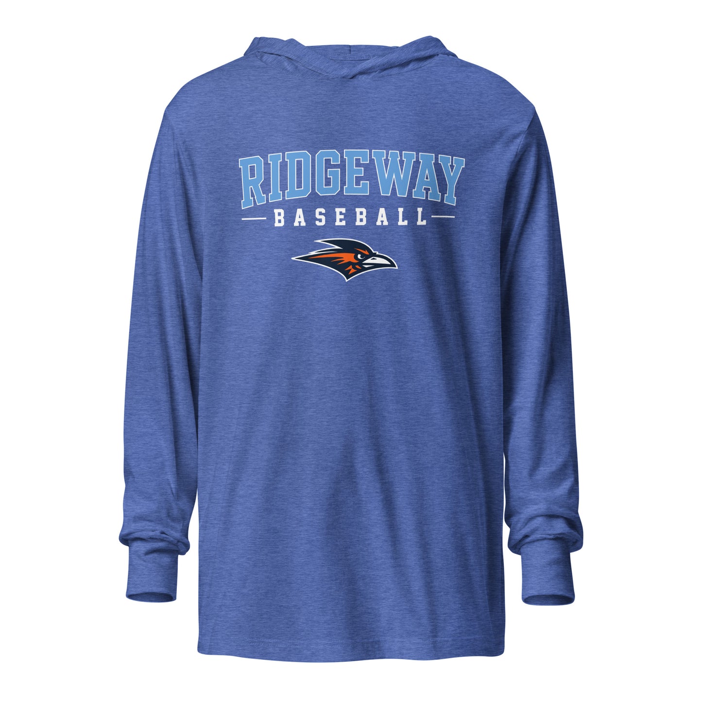 Performance | Hooded Long Sleeve T Shirt | Ridgeway High School Baseball | Athletics Logo