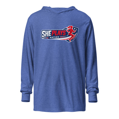 Performance | Hooded Long Sleeve T Shirt | She Plays Nation | Crest Logo
