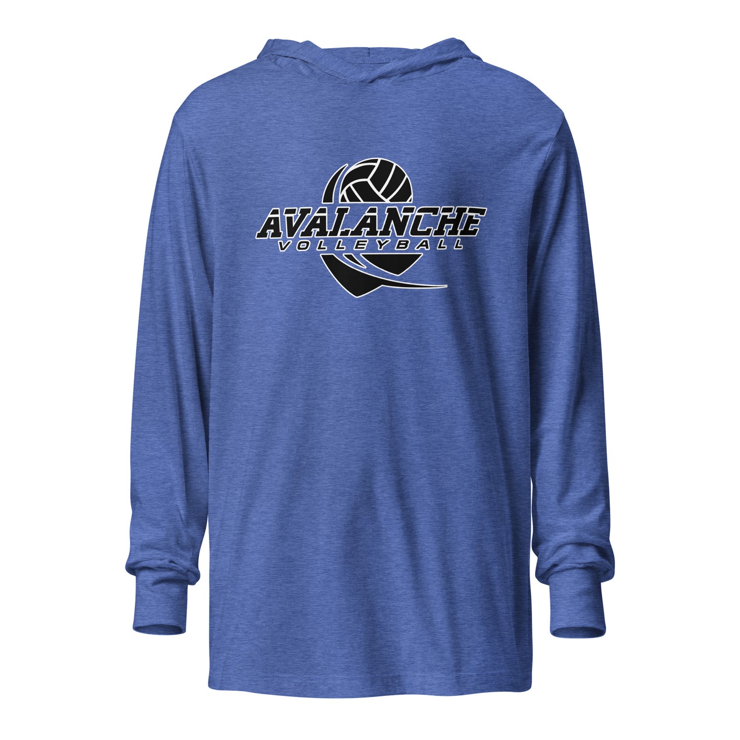 Performance | Hooded Long Sleeve T Shirt | Avalanche Volleyball Club | Crest Logo