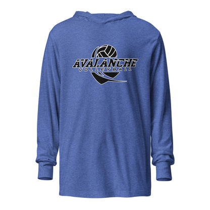 Performance | Hooded Long Sleeve T Shirt | Avalanche Volleyball Club | Crest Logo