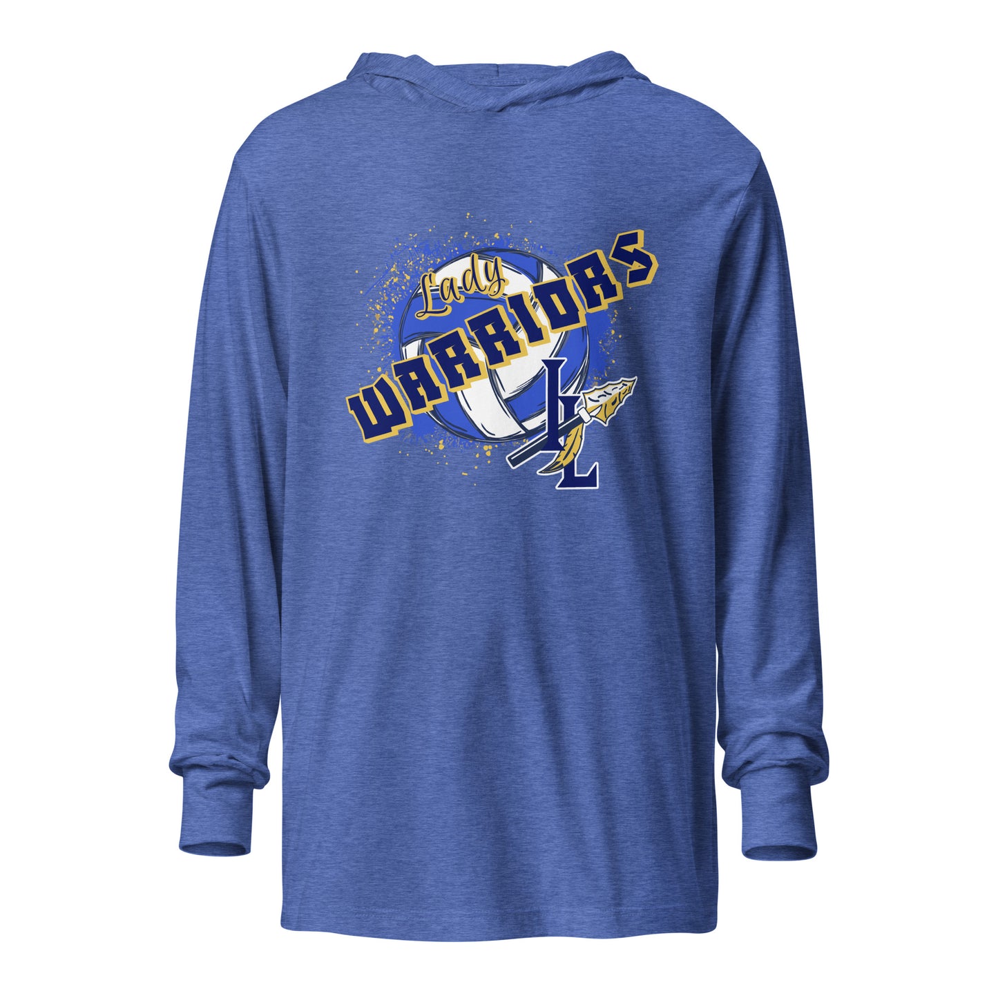 Performance | Hooded Long Sleeve T Shirt | Indian Land Middle School Volleyball | Vanguard Warriors Logo