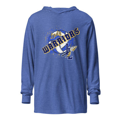 Performance | Hooded Long Sleeve T Shirt | Indian Land Middle School Volleyball | Vanguard Warriors Logo