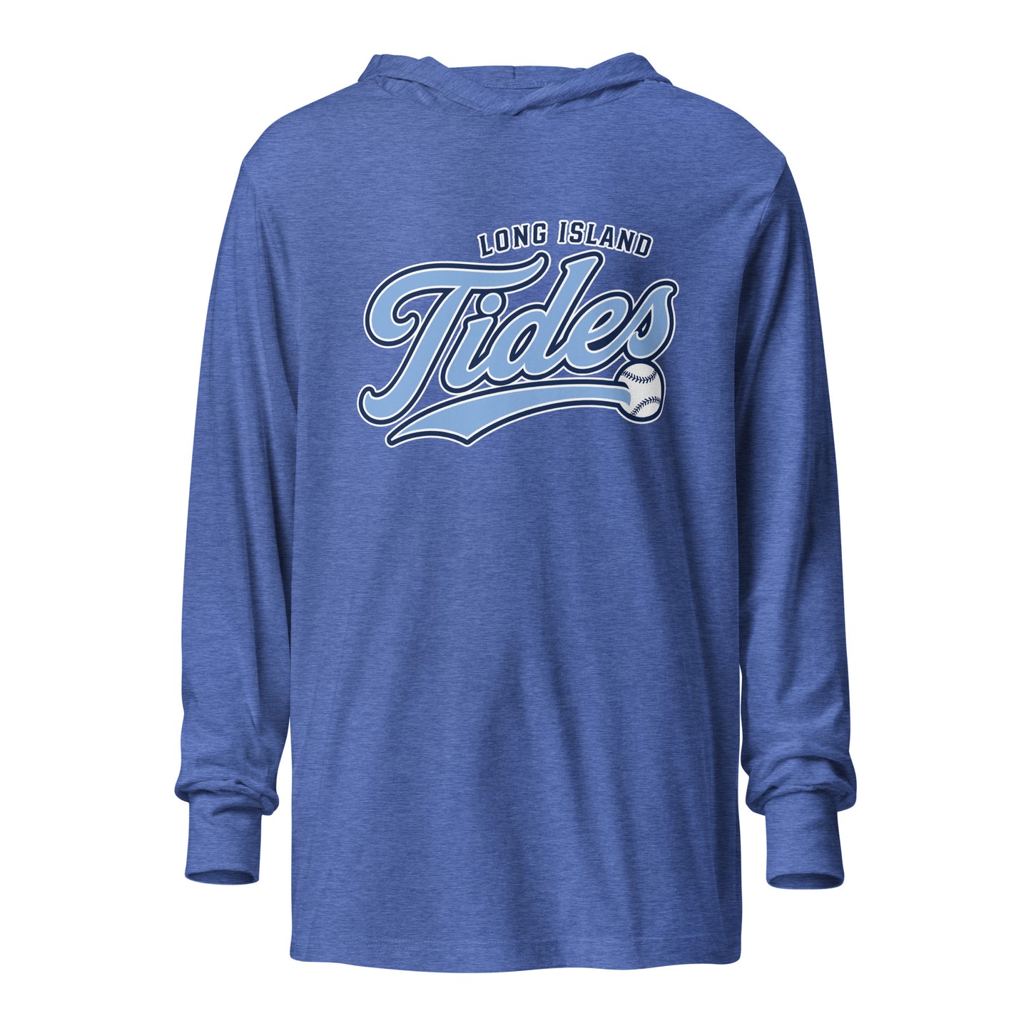 Performance | Hooded Long Sleeve T Shirt | Long Island Tides Baseball | Athletics Logo