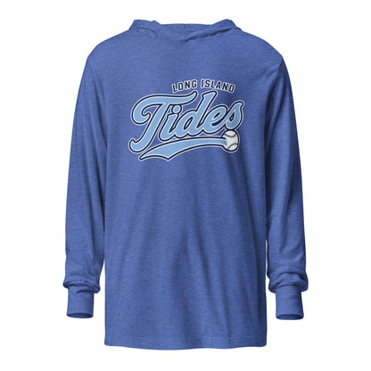 Performance | Hooded Long Sleeve T Shirt | Long Island Tides Baseball | Athletics Logo