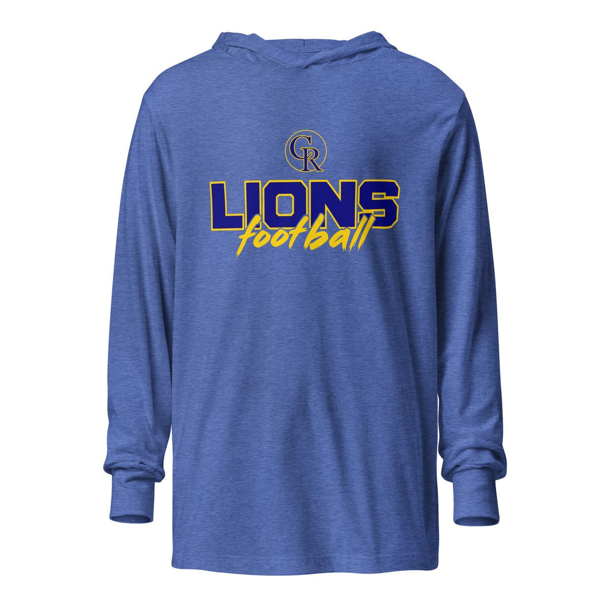 Performance | Hooded Long Sleeve T Shirt | Chestnut Ridge Lions Football | Vanguard Logo