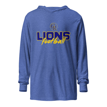 Performance | Hooded Long Sleeve T Shirt | Chestnut Ridge Lions Football | Vanguard Logo