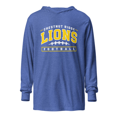 Performance | Hooded Long Sleeve T Shirt | Chestnut Ridge Lions Football | Valor Logo