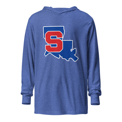 Performance | Hooded Long Sleeve T Shirt | Louisiana Slam Baseball | Crest Logo