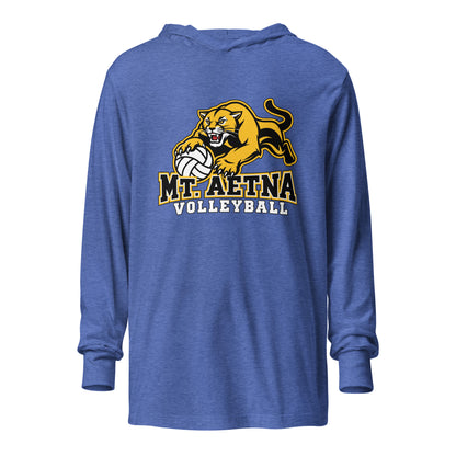 Performance | Hooded Long Sleeve T Shirt | Mt. Aetna Adventist School | Volleyball Apex Logo