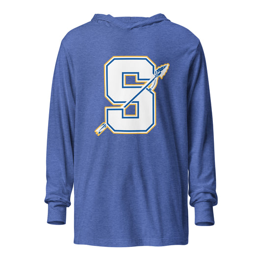 Performance | Hooded Long Sleeve T Shirt | Senatobia Warriors Baseball | Crest Logo
