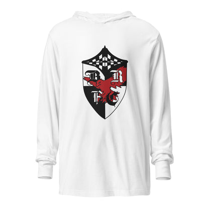 Performance | Hooded Long Sleeve T Shirt | Bard College Rugby Football Club | Raptor Logo