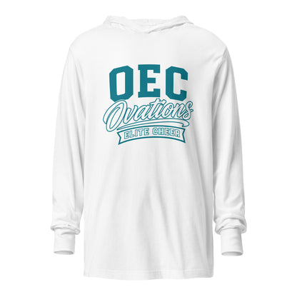Performance | Hooded Long Sleeve T Shirt | Ovations Elite Cheer | Emblem Logo
