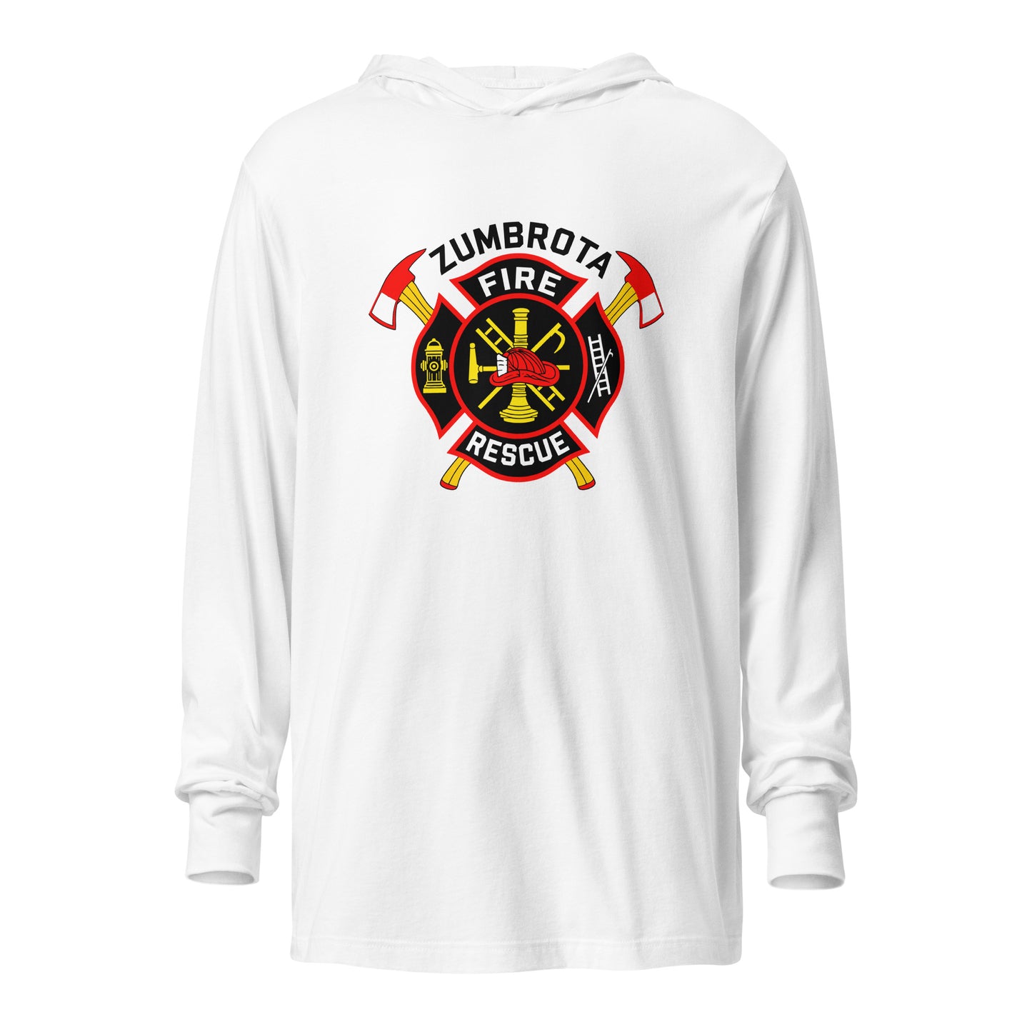Performance | Hooded Long Sleeve T Shirt | Zumbrota Fire Department | Vanguard Logo