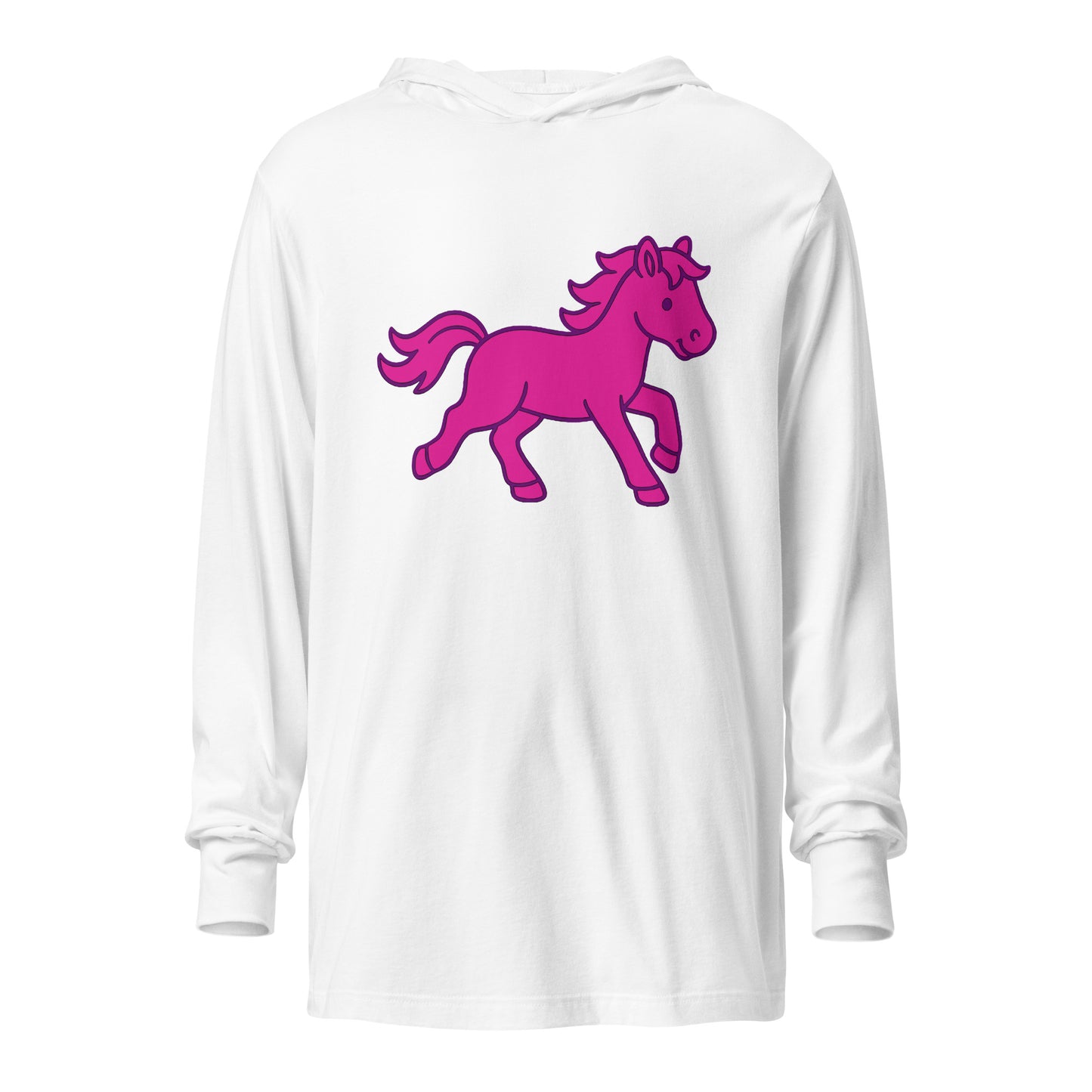Performance | Hooded Long Sleeve T Shirt | Pink Pony Athletic Club | Mascot Logo