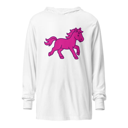 Performance | Hooded Long Sleeve T Shirt | Pink Pony Athletic Club | Mascot Logo