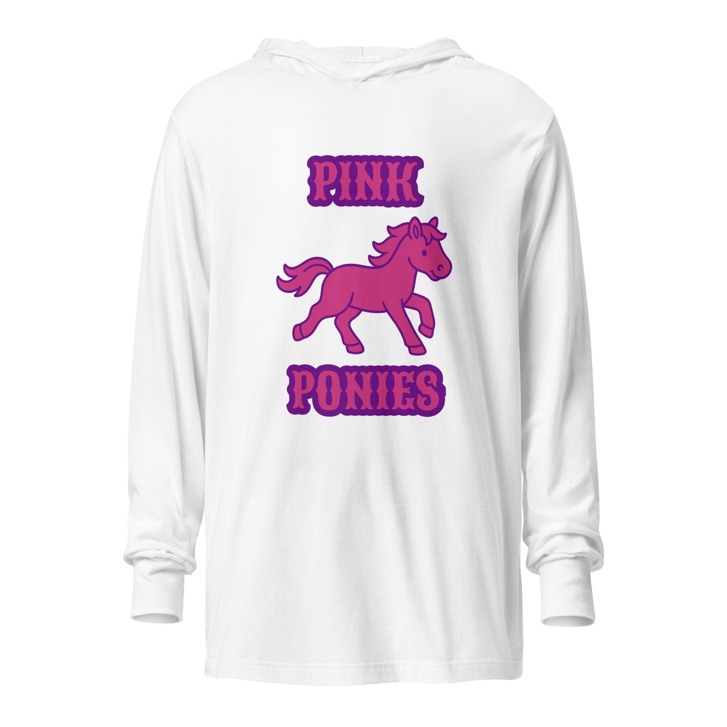 Performance | Hooded Long Sleeve T Shirt | Pink Pony Athletic Club | Emblem Logo
