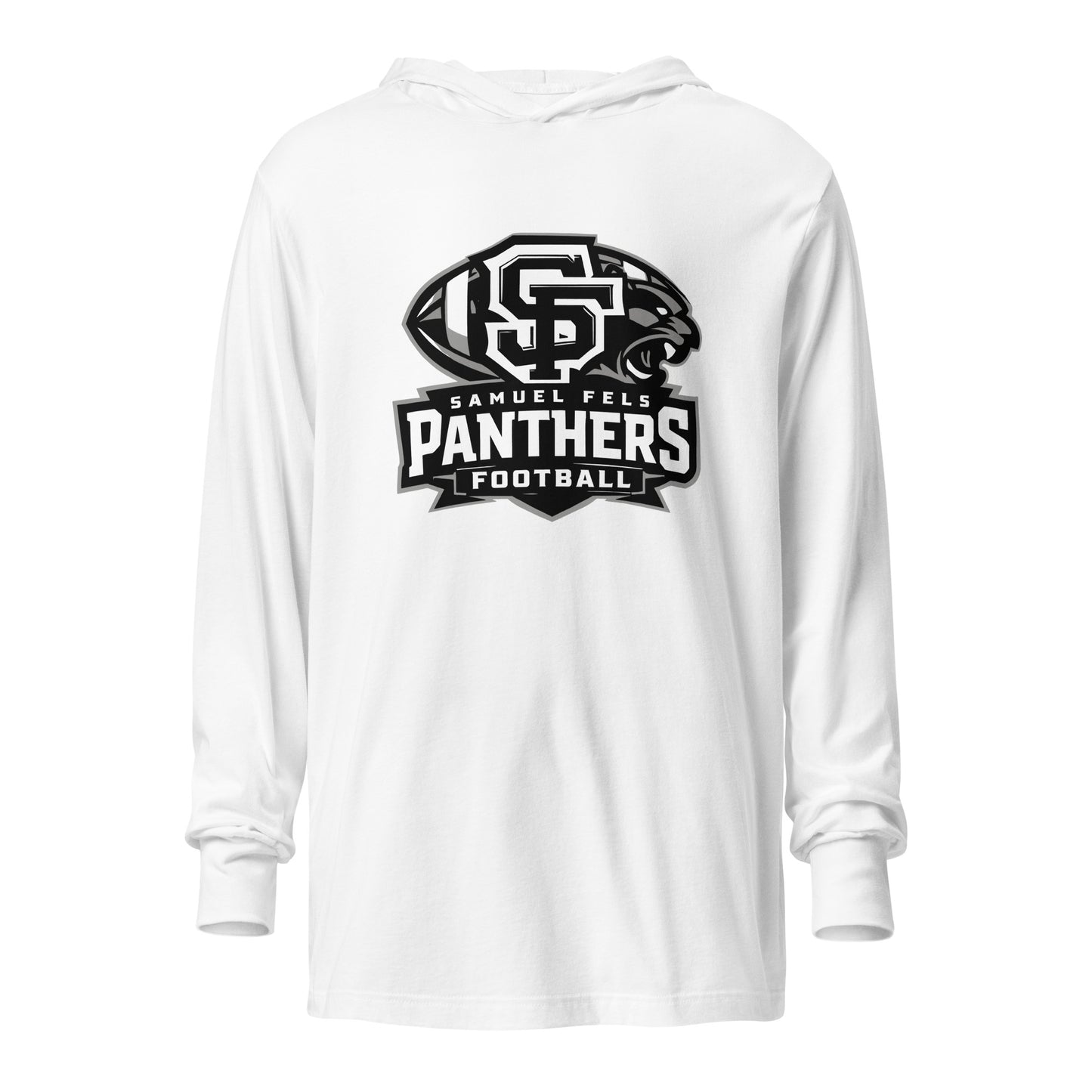 Performance | Hooded Long Sleeve T Shirt | Samuel Fels Football | Emblem Logo