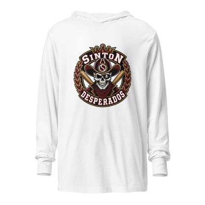 Performance | Hooded Long Sleeve T Shirt | Sinton Desperados Baseball | Ridge Varsity Logo