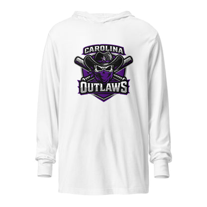 Performance | Hooded Long Sleeve T Shirt | Carolina Outlaws Baseball | Shield Logo