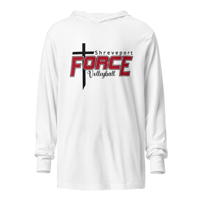 Performance | Hooded Long Sleeve T Shirt | Shreveport Force Volleyball | Crest Logo