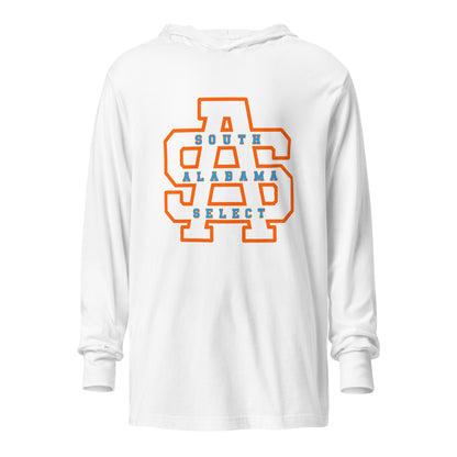 Performance | Hooded Long Sleeve T Shirt | South Alabama Select 8U | Letter Crest Logo