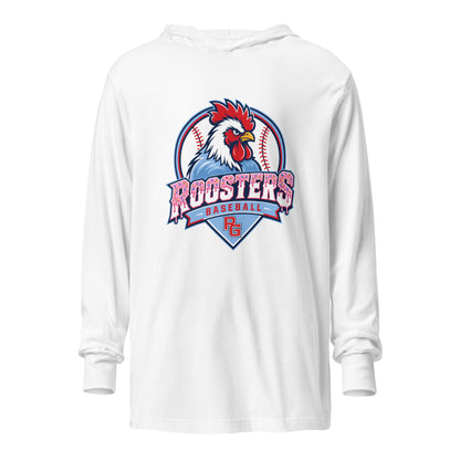Performance | Hooded Long Sleeve T Shirt | Rooster Nation | Emblem Logo