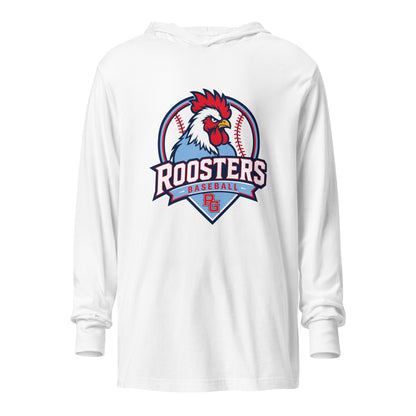 Performance | Hooded Long Sleeve T Shirt | Rooster Nation | Athletic Crest Logo