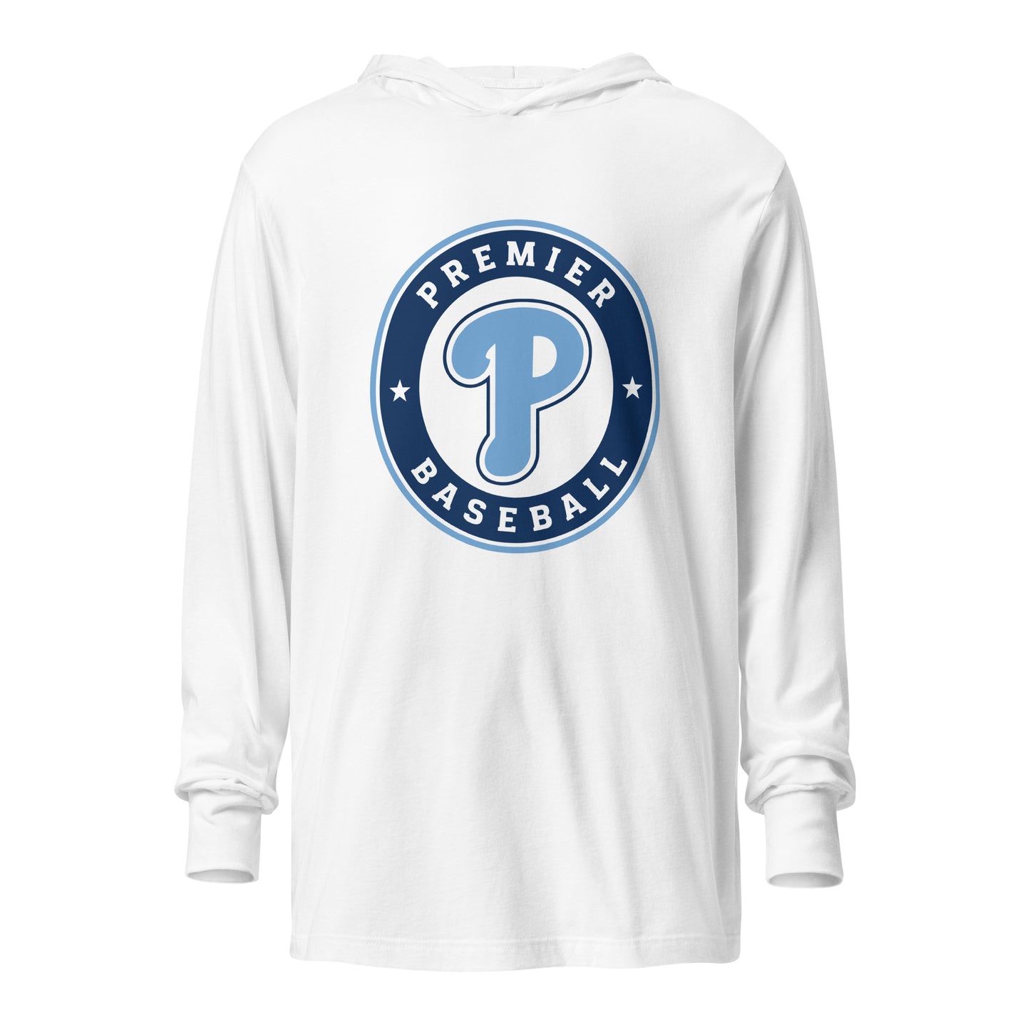 Performance | Hooded Long Sleeve T Shirt | Premier Baseball | Badge Logo