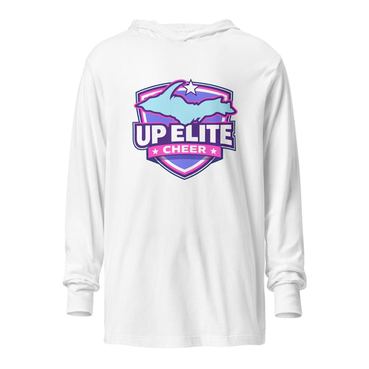 Performance | Hooded Long Sleeve T Shirt | UP Elite Cheer | Shield Logo