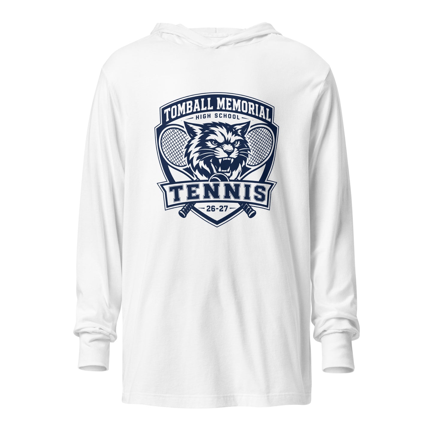 Performance | Hooded Long Sleeve T Shirt | TMHS Tennis | Shield Logo