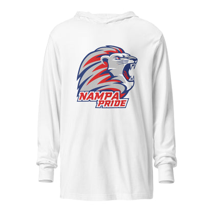 Performance | Hooded Long Sleeve T Shirt | Nampa Pride | Mascot Logo