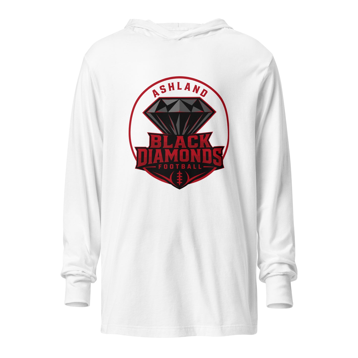 Performance | Hooded Long Sleeve T Shirt | Ashland Black Diamonds | Badge Logo