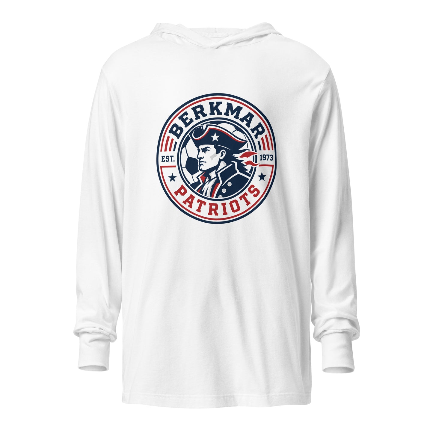 Performance | Hooded Long Sleeve T Shirt | Berkmar High School Soccer | Badge Logo