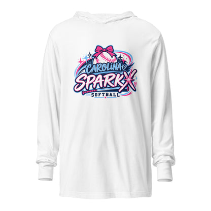 Performance | Hooded Long Sleeve T Shirt | Carolina Sparkx | Crest Logo