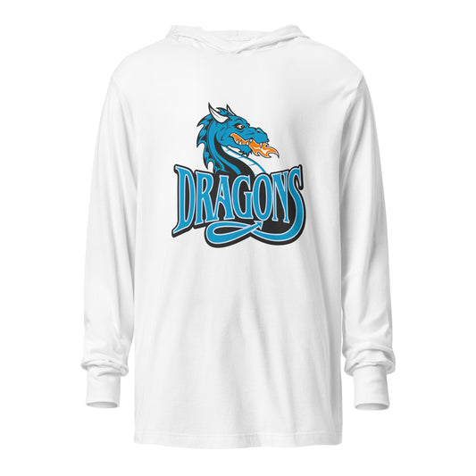 Performance | Hooded Long Sleeve T Shirt | International Studies Middle School Volleyball | Emblem Logo