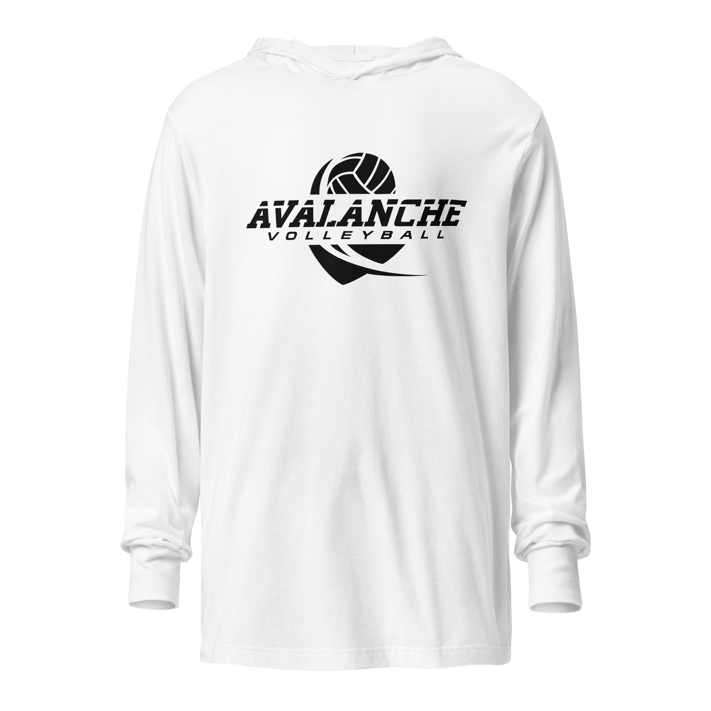 Performance | Hooded Long Sleeve T Shirt | Avalanche Volleyball Club | Crest Logo