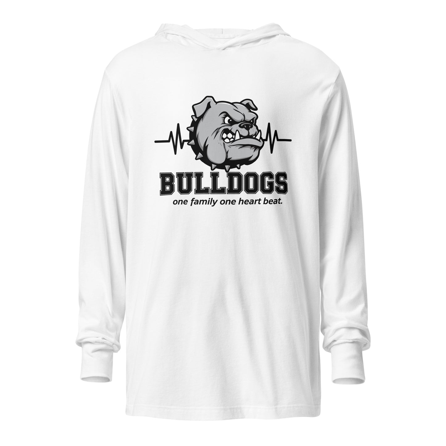 Performance | Hooded Long Sleeve T Shirt | Celina Recreational Football Black | Bulldogs Crest Logo