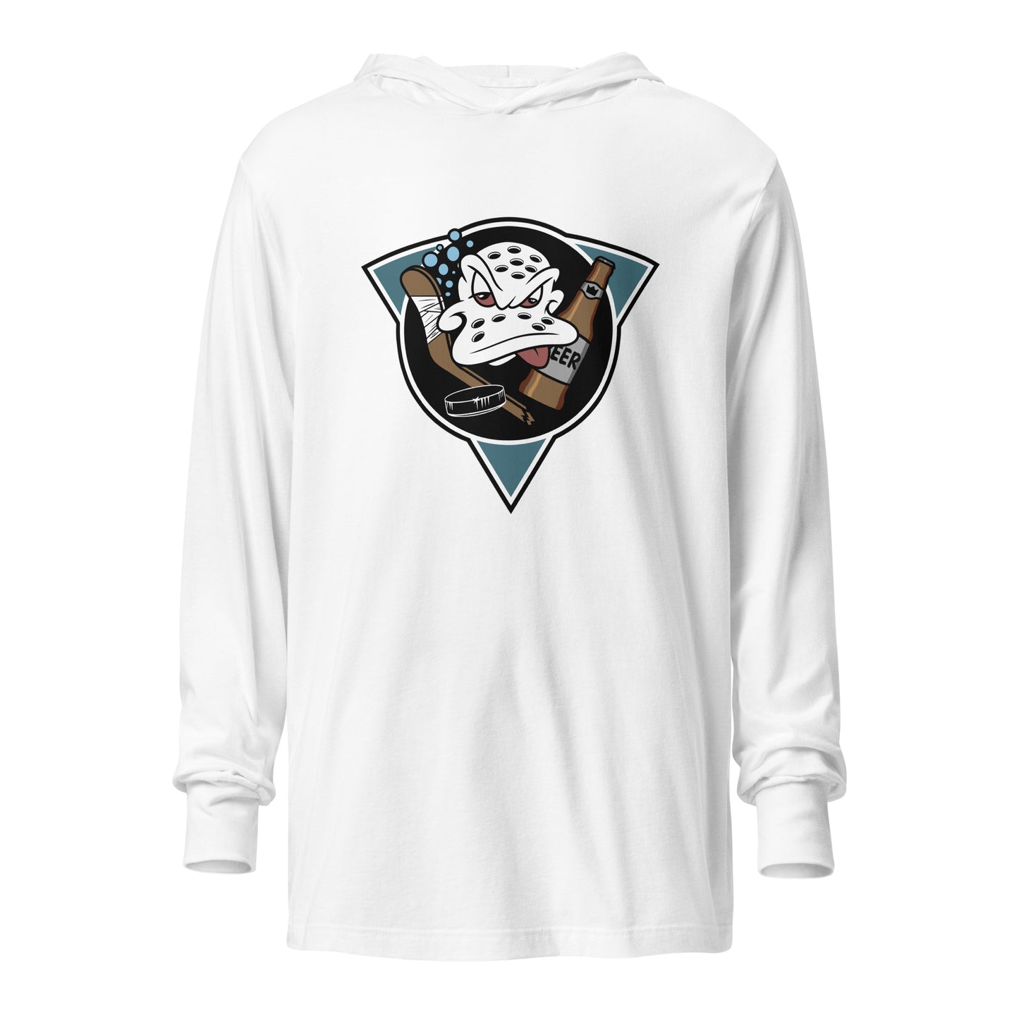 Performance | Hooded Long Sleeve T Shirt | Mighty Drunks | Crest Logo