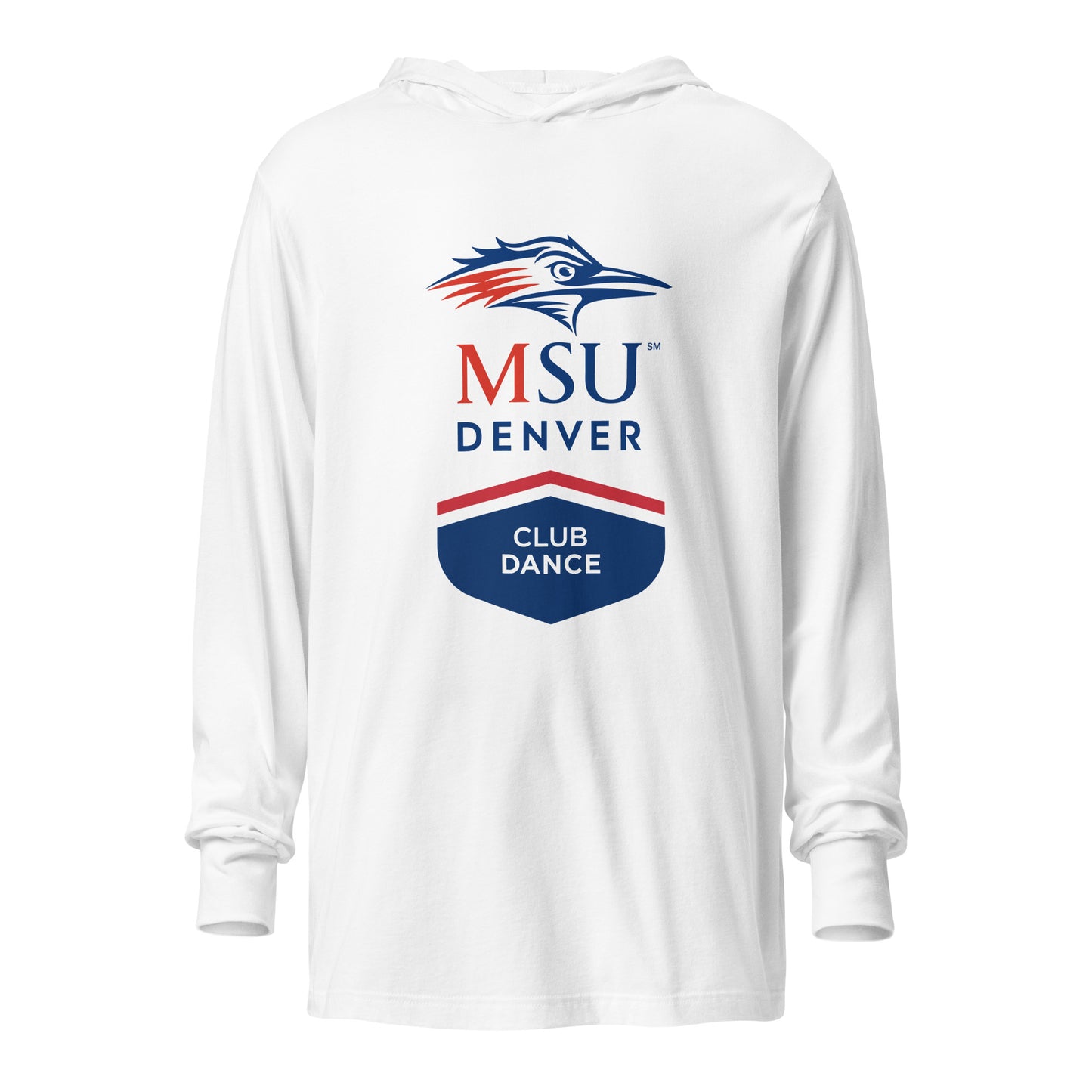 Performance | Hooded Long Sleeve T Shirt | MSU Denver Dance Team | Apex Logo