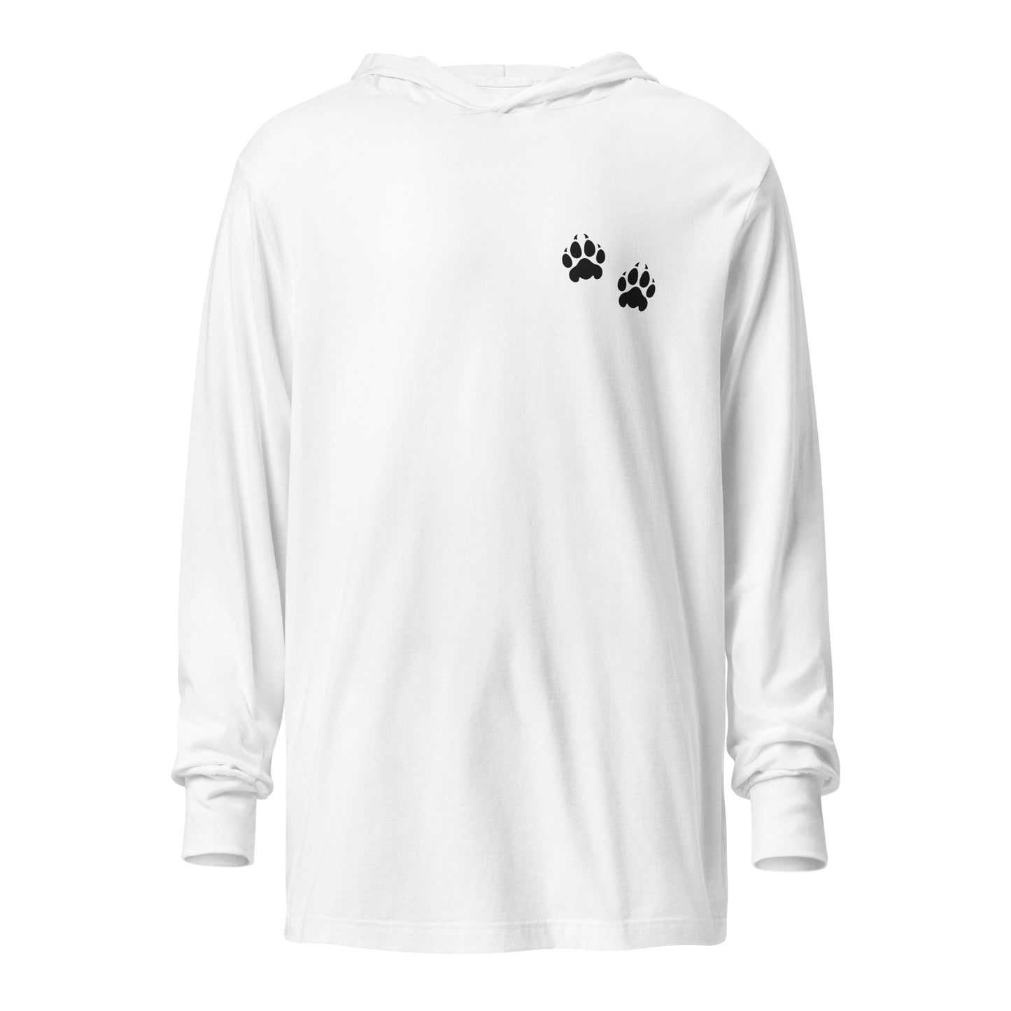 Performance | Hooded Long Sleeve T Shirt | Orange Wave Marching Band | Paw Mark Logo