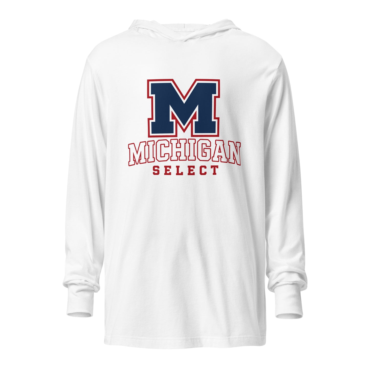 Performance | Hooded Long Sleeve T Shirt | Michigan Select Baseball | Emblem Logo