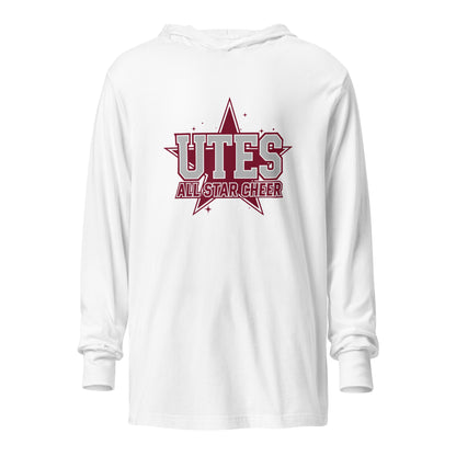 Performance | Hooded Long Sleeve T Shirt | Utes Allstar Cheer | Crest Logo