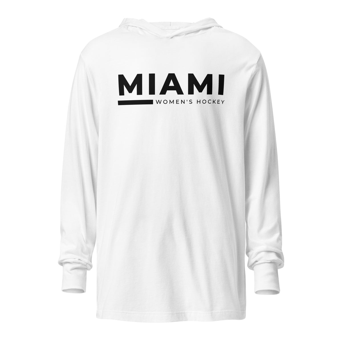 Performance | Hooded Long Sleeve T Shirt | Miami Women's Hockey | Lettermark Logo