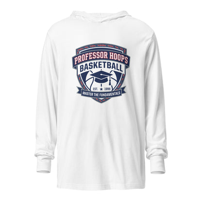 Performance | Hooded Long Sleeve T Shirt | Professor Hoops Basketball | Crest Logo