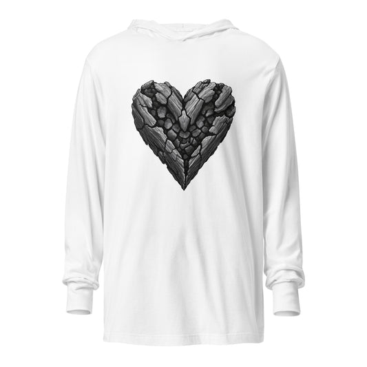 Performance | Hooded Long Sleeve T Shirt | Obsidian Heartbeat | Emblem Logo