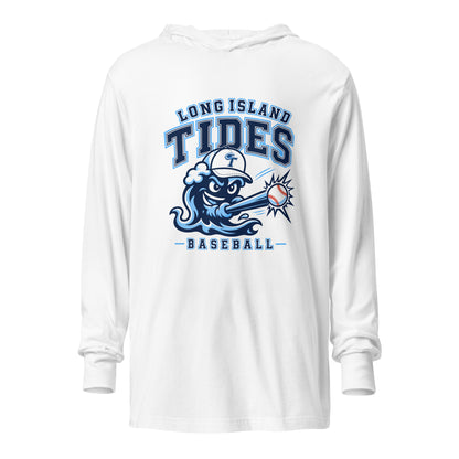Performance | Hooded Long Sleeve T Shirt | Long Island Tides Baseball | Valor Logo
