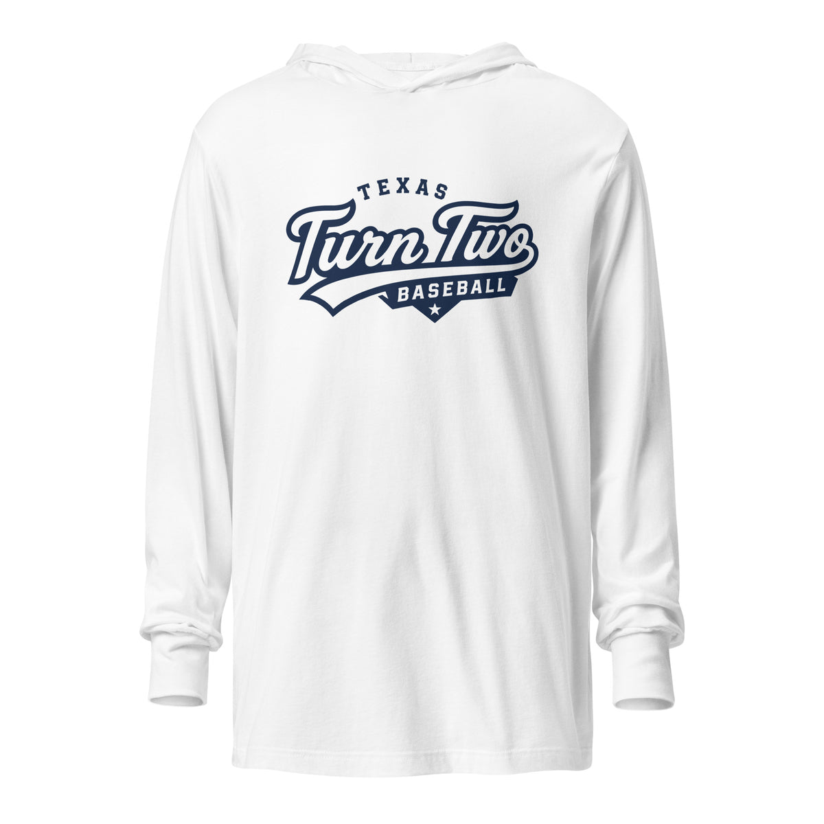 Performance | Hooded Long Sleeve T Shirt | Texas Turn Two Baseball | Athletics Logo